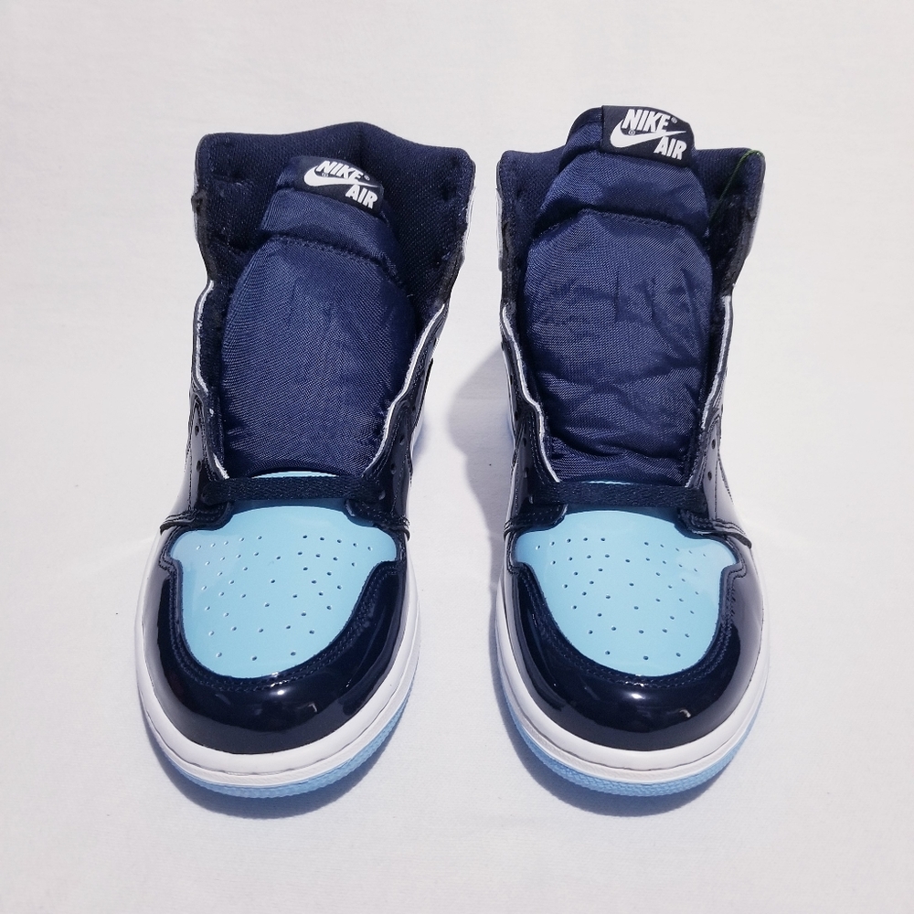 Size 9.5 (8m) - Jordan 1 Retro High - UNC Patent Blue Chill 2019 - Picture 3 of 11